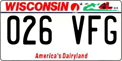WI license plate 026VFG
