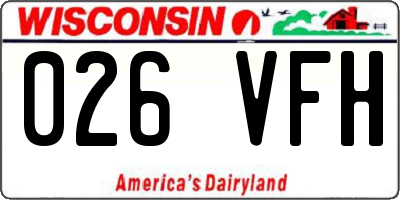 WI license plate 026VFH