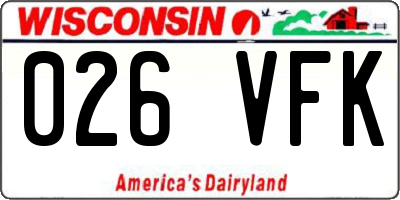 WI license plate 026VFK