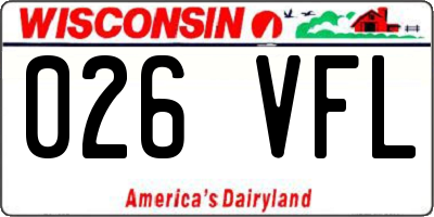 WI license plate 026VFL