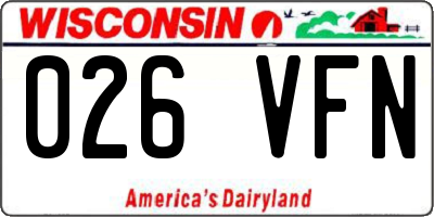 WI license plate 026VFN