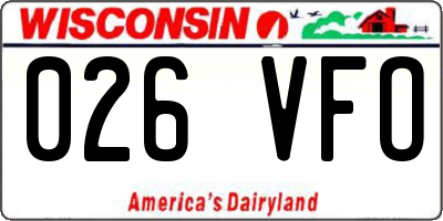 WI license plate 026VFO