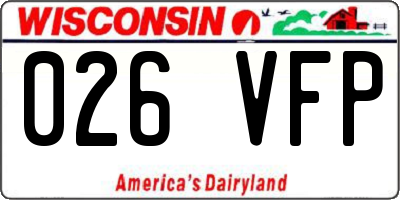 WI license plate 026VFP