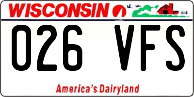 WI license plate 026VFS
