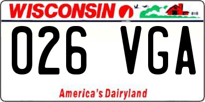 WI license plate 026VGA
