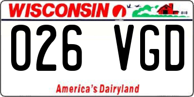 WI license plate 026VGD