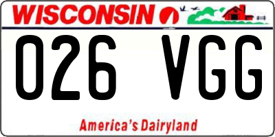 WI license plate 026VGG