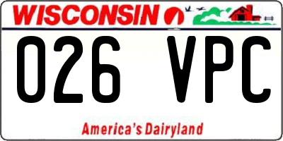 WI license plate 026VPC