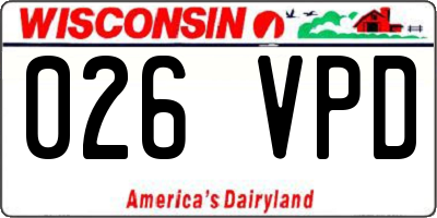 WI license plate 026VPD