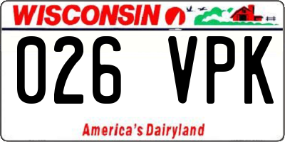 WI license plate 026VPK