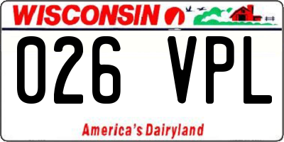 WI license plate 026VPL