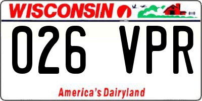 WI license plate 026VPR