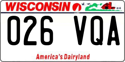 WI license plate 026VQA