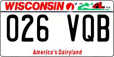 WI license plate 026VQB