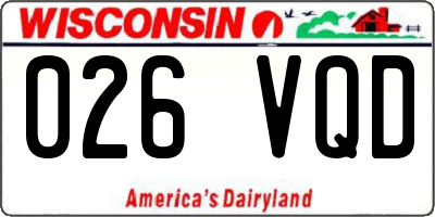 WI license plate 026VQD