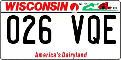 WI license plate 026VQE