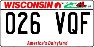 WI license plate 026VQF