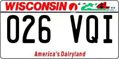 WI license plate 026VQI