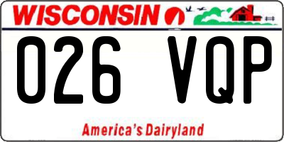 WI license plate 026VQP