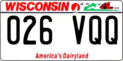 WI license plate 026VQQ