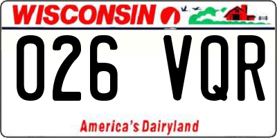 WI license plate 026VQR