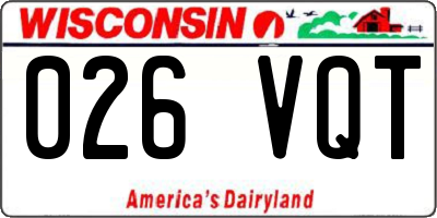 WI license plate 026VQT