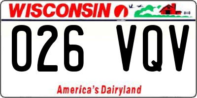 WI license plate 026VQV