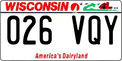 WI license plate 026VQY