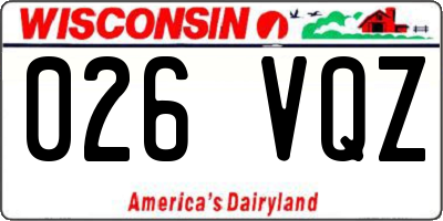 WI license plate 026VQZ