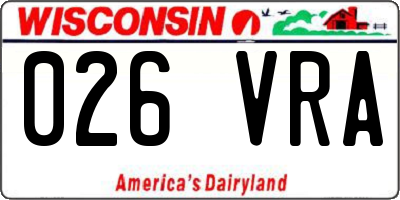 WI license plate 026VRA