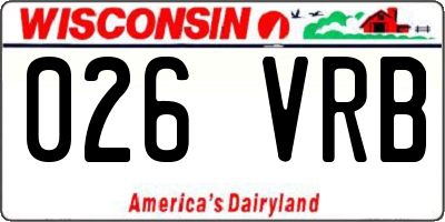 WI license plate 026VRB