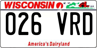 WI license plate 026VRD