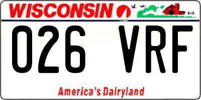 WI license plate 026VRF