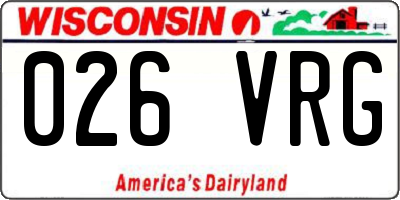 WI license plate 026VRG