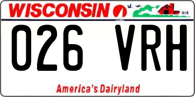 WI license plate 026VRH
