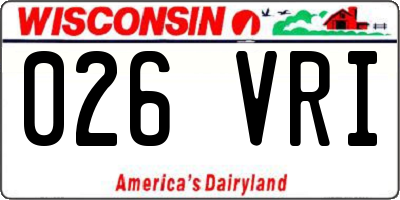 WI license plate 026VRI