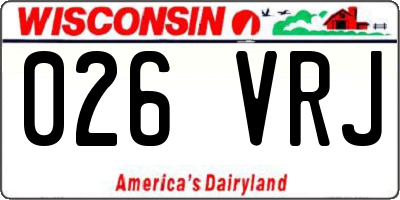 WI license plate 026VRJ