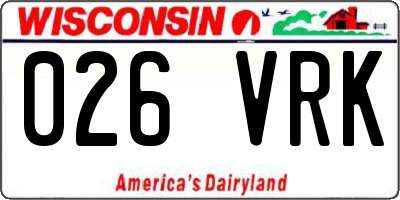 WI license plate 026VRK
