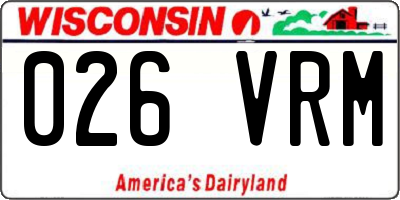 WI license plate 026VRM