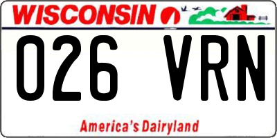 WI license plate 026VRN