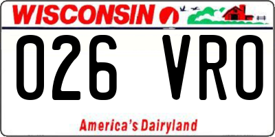 WI license plate 026VRO