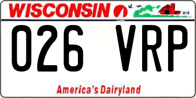 WI license plate 026VRP