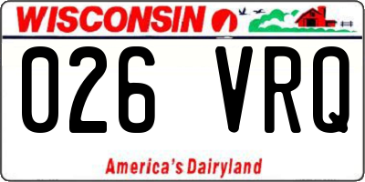 WI license plate 026VRQ
