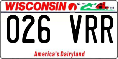 WI license plate 026VRR