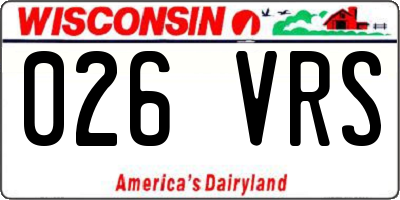 WI license plate 026VRS