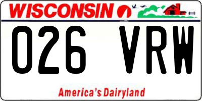 WI license plate 026VRW
