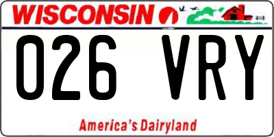 WI license plate 026VRY