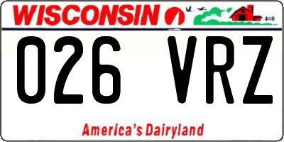 WI license plate 026VRZ