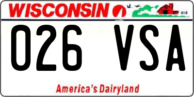 WI license plate 026VSA