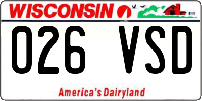 WI license plate 026VSD
